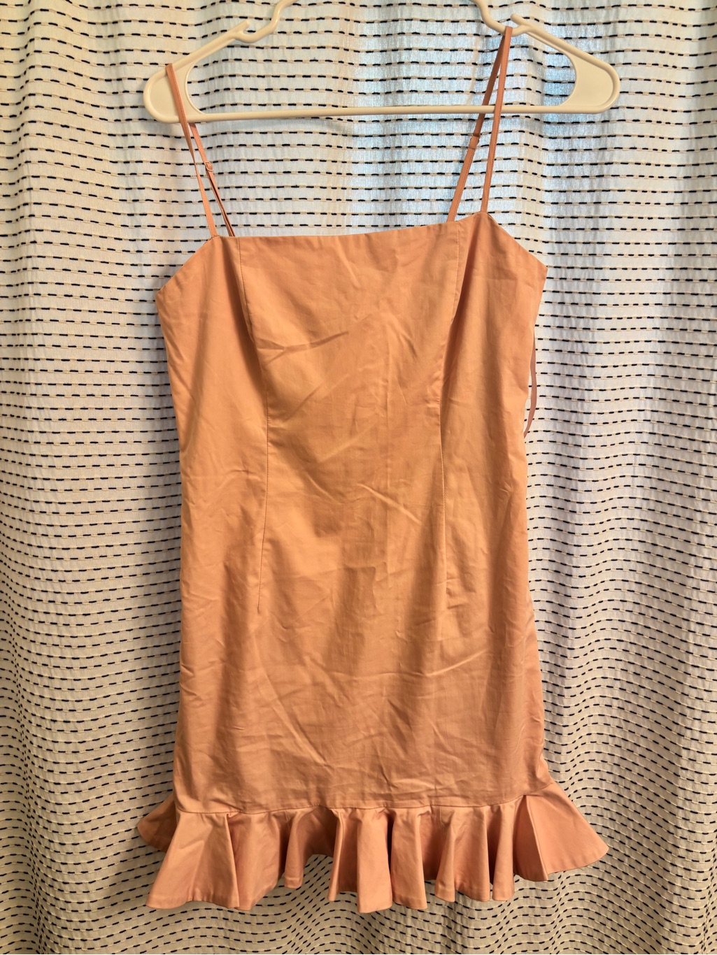 Bardot Peach Ruffle-Hem Spaghetti Strap Dress